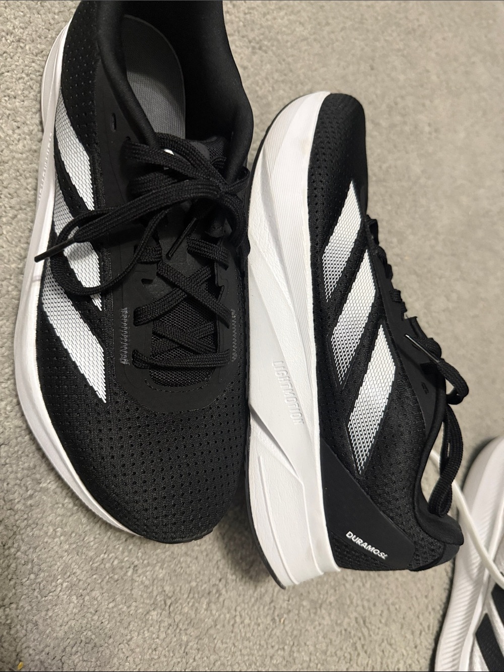 adidas Black and White Durango Lightmotion 9853 Running Sneakers